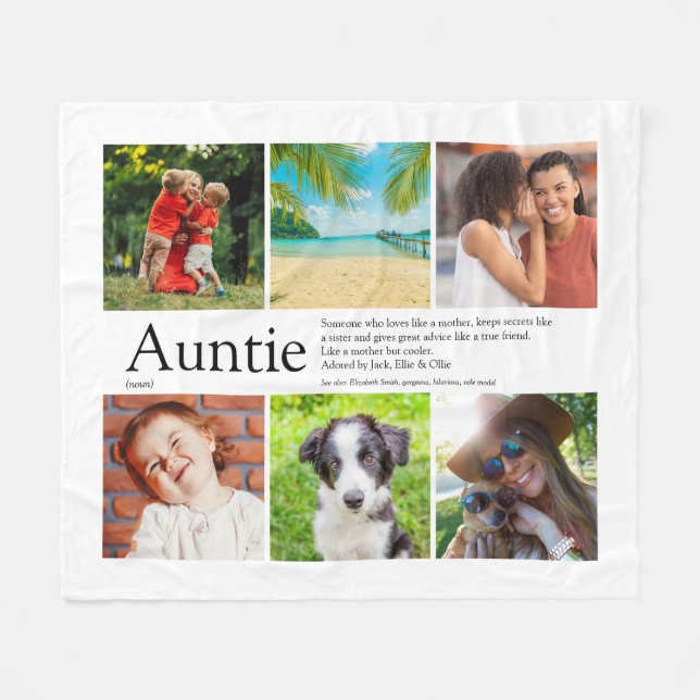 Auntie Moster Definition Photo Collage Fleecefilt (Framsidan (Horisontell))