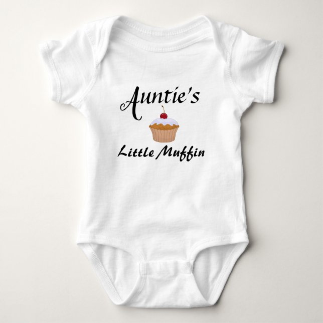 Auntie Newborn Little Muffin Niece Nephew Cute T Shirt (Framsida)