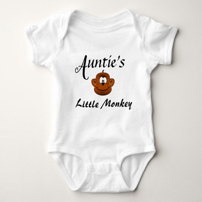 Auntie Niece Nephew Monkey Nickname Newborn Cute T Shirt (Framsida)