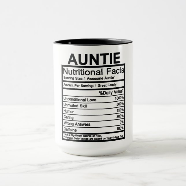 Auntie Nutritional Facts Mugg (Center)