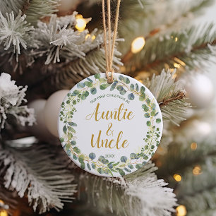 Auntie och farbror First-jul Julgransprydnad Keramik