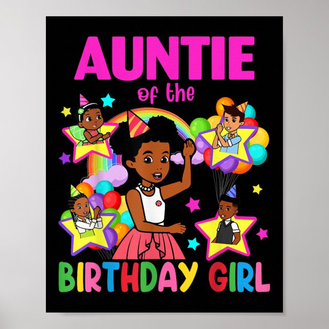 Auntie Of Birthday Girl Gracie Birthday Dolls Girl Poster (Framsidan)