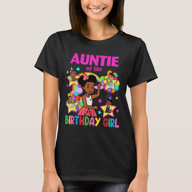 Auntie Of Birthday Girl Gracie Birthday Dolls Girl T Shirt (Framsida)