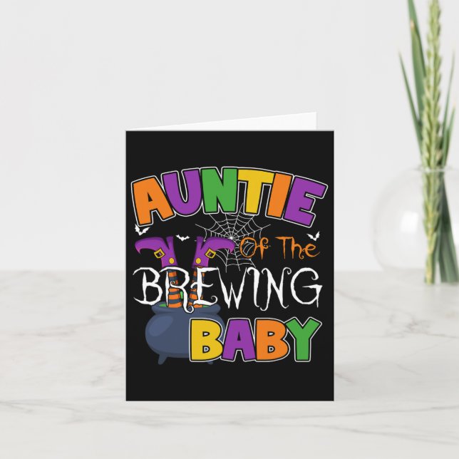 Auntie of Brewing Byby Costume Halloween Matching Kort (Framsida)