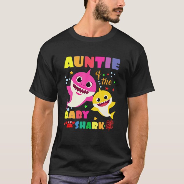 Auntie of the Baby Shark Birthday Auntie Shark T Shirt (Framsida)