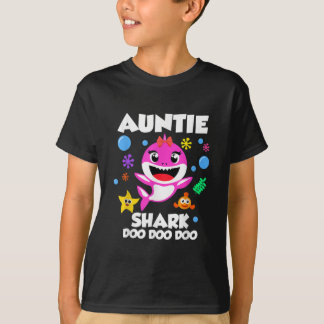 Auntie Of The Baby Shark Birthday Auntie Shark  T Shirt