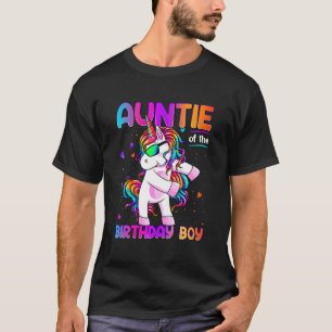 Auntie of the Birthday Boy Dabbing Unicorn Party 1 T Shirt