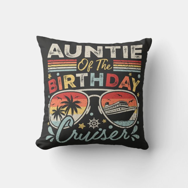 Auntie of the Birthday Cruiser Vacation Kudde (Framsida)