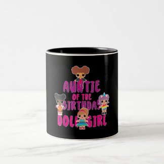 Auntie of the Birthday Doll Girl | Familjegåva Två-Tonad Mugg