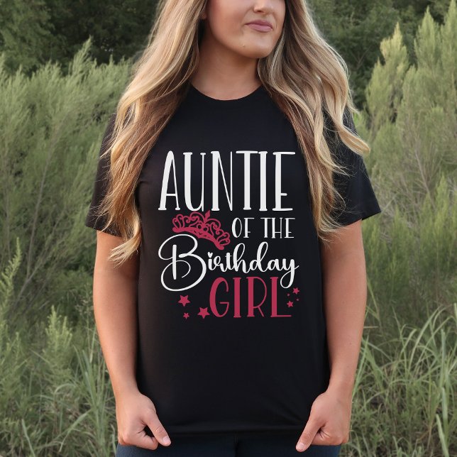 Auntie of the Birthday Girl Anpassningsbar Matchin T Shirt (Skapare uppladdad)
