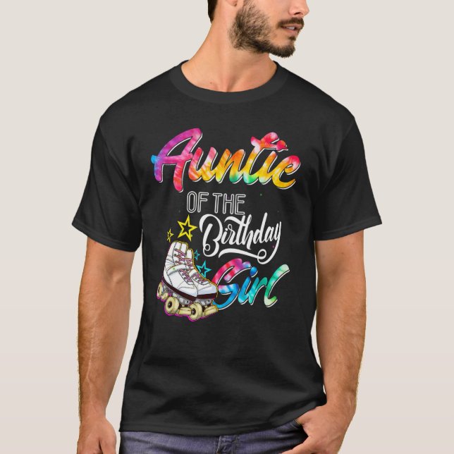 Auntie of the Birthday Girl Roller Skates Bday Ska T Shirt (Framsida)