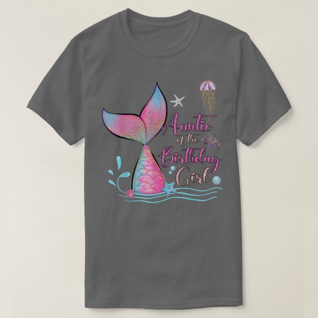 Auntie of the Birthday Girl Sjöjungfru Magic Famil T Shirt (Design framsida)
