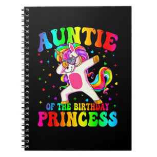 Auntie of the Birthday Princess Girl Dabbing Unico Anteckningsbok