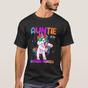 Auntie of the Birthday Princess Girl Dabbing Unico T Shirt