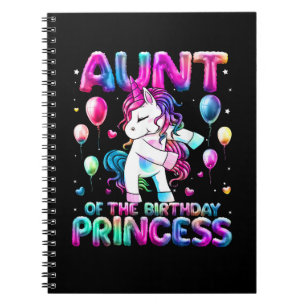 Auntie of the Birthday Princess Girl Flossing Unic Anteckningsbok