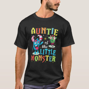 Auntie of the Little Monster Family Matching Birth T Shirt