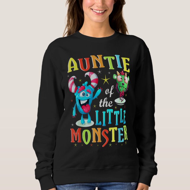 Auntie of the Little Monster T Shirt (Framsida)