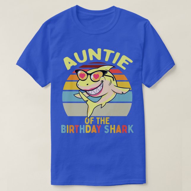 Auntie of the Shark Birthday Moster Matching Famil T Shirt (Design framsida)