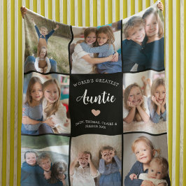 Auntie Personlig Photo Collage Modern Fleecefilt