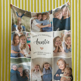 Auntie Personlig Photo Collage Modern Fleecefilt