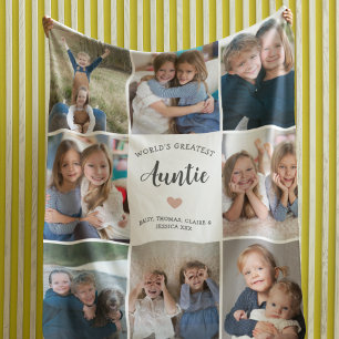 Auntie Personlig Photo Collage Modern Fleecefilt
