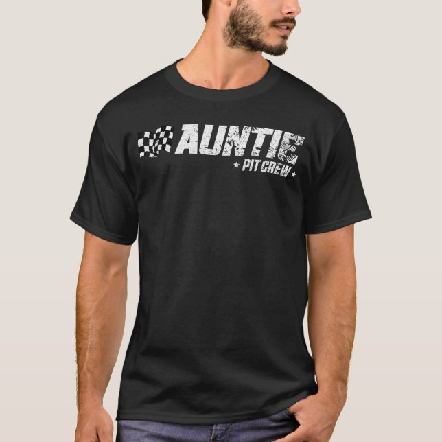 Auntie Pit Crew Tävling Birthday Family Tävla T Shirt (Framsida)
