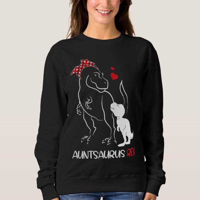 Auntie Saurus Rex Auntsaurus Dinosaur Aunties T Shirt (Framsida)