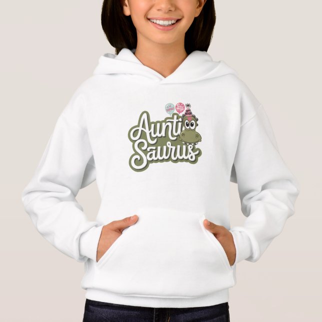 Auntie Saurus Rolig Dinosaur Födelsedag T Shirt (Framsida)