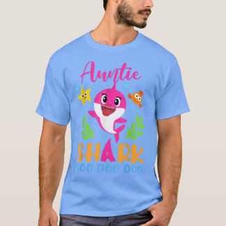 Auntie Shark Auntie Shark Älskare Family Mammor Da T Shirt