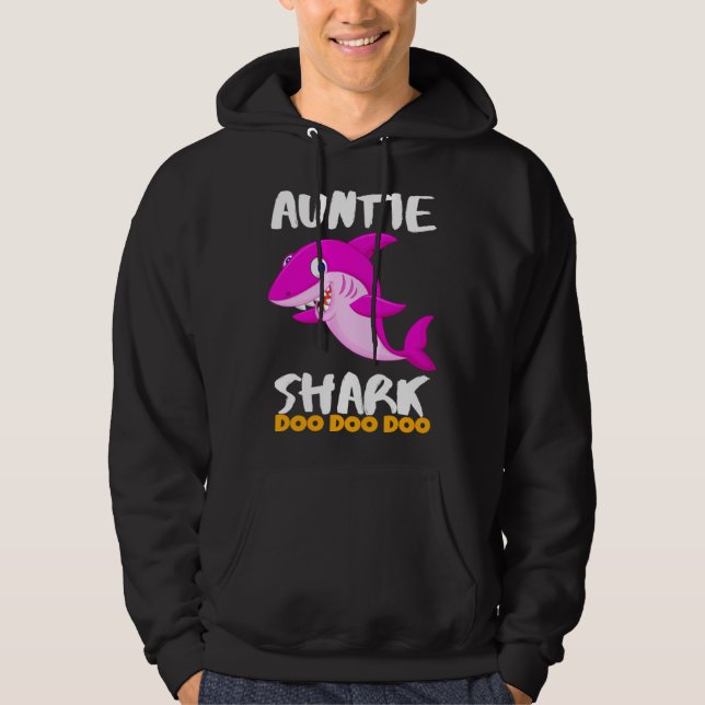 Auntie Shark  Last Minute Hoodie (Framsida)