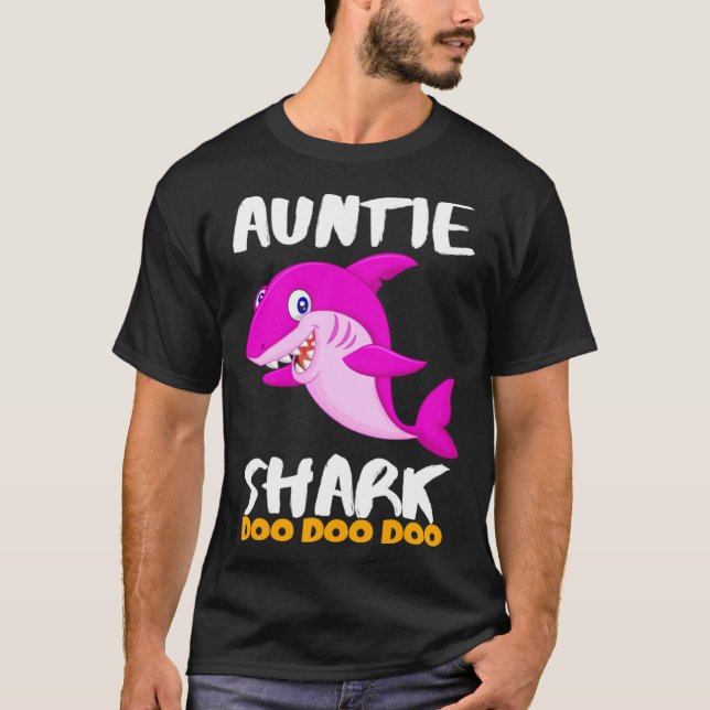 Auntie Shark  Last Minute T Shirt (Framsida)