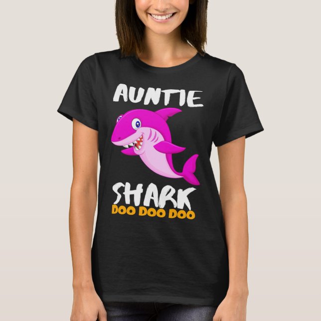 Auntie Shark  Last Minute T Shirt (Framsida)