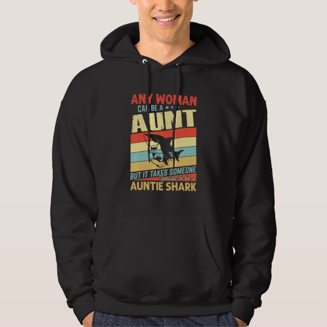 Auntie Shark Shirt Hoodie (Framsida)