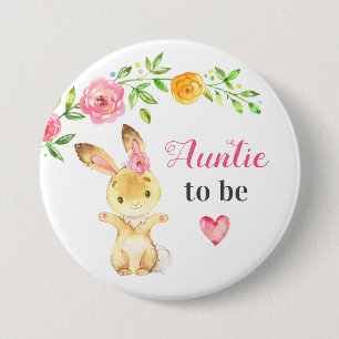 Auntie ska bli New Moster Bunny Rabbit Baby Shower Knapp