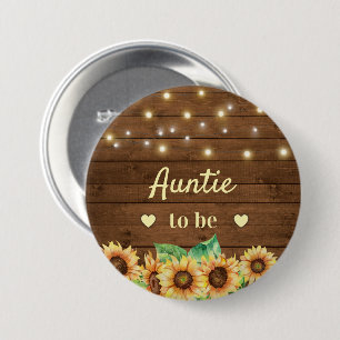 Auntie ska bli New Moster Rustic SunBlommor Babysk Knapp