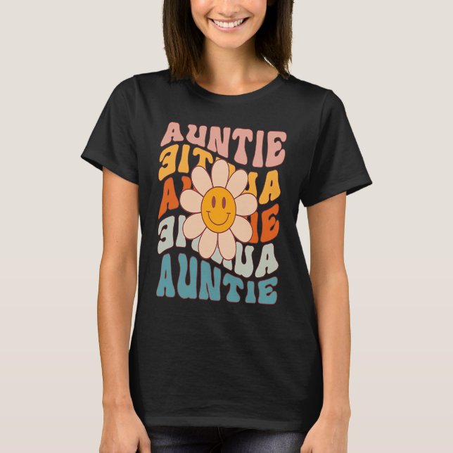 Auntie Smiling Flower Cute Aunt Niece Nephew Idea T Shirt (Framsida)