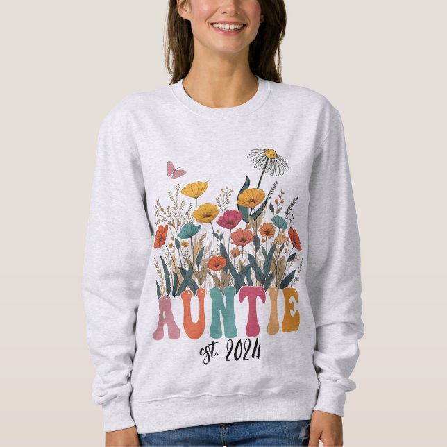 Auntie Sweatshirt, Custom, Promoted to Aunt  T Shirt (Framsida)
