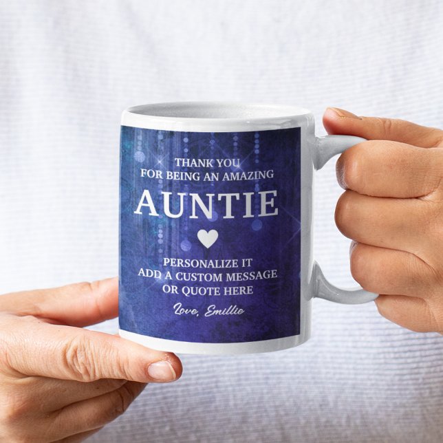Auntie Tack Heartfils Message Personlig Kaffemugg (Auntie Thank You Heartfelt Message Personalized Coffee Mug
)