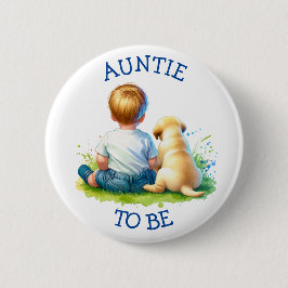 Auntie to be | A Baby och hans Hund Baby Shower Knapp