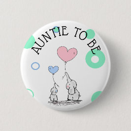 Auntie to be Elephant Baby Shower Button Knapp