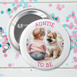 Auntie to be Flicka and Puppy Rosa Baby Shower Knapp
