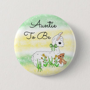 Auntie to be Llama med Nalle Knapp