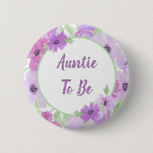 Auntie to BE Watercolor Blommigt Baby Shower