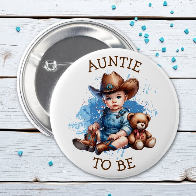 Auntie to be | Westerna Baby Cowboybabyskor Knapp (Skapare uppladdad)