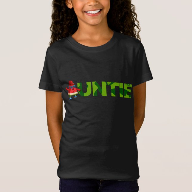Auntie Watermelon Sommar Tropical Fruit T Shirt (Framsida)