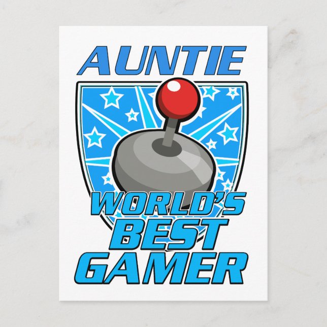 Auntie World's bästa retro-logotyp för spelare Helg Vykort (Framsida)