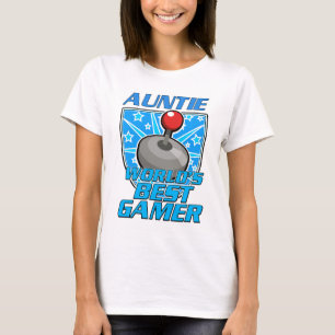 Auntie World's best Gamer-reflektor-logotyp T Shirt