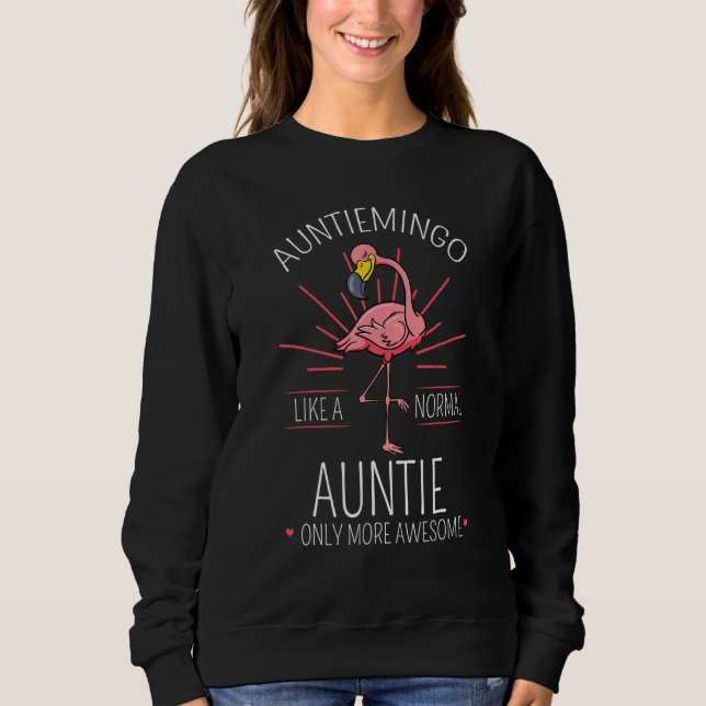 Auntiemingo Auntie Flamingo Moster Tita Tia Faunty T Shirt (Framsida)