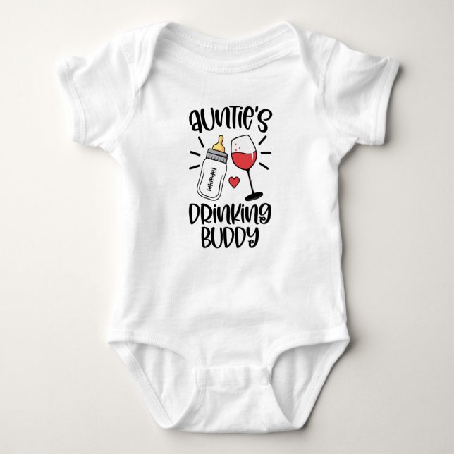 Auntie's Drinking Buddy T Shirt (Framsida)