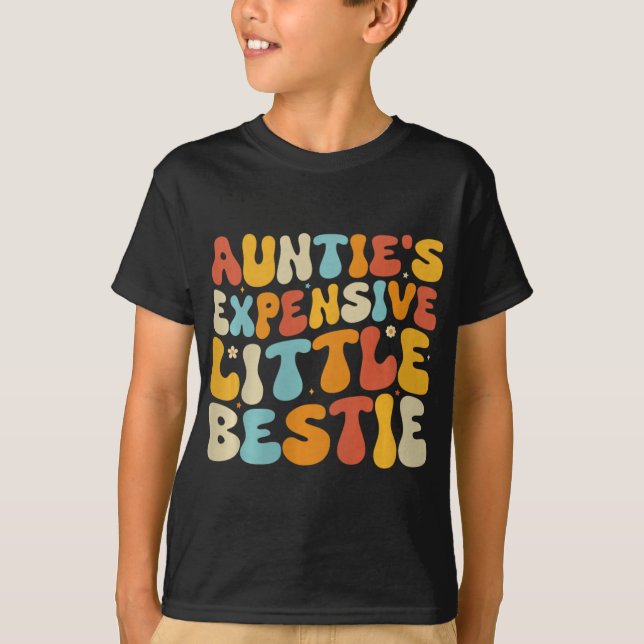 Auntie's Expensive Little Ie, Funny New Aunt Nephe T Shirt (Framsida)